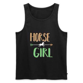 Cheval animaux équitation cheval fille cheval dire - Débardeur bio Premium Homme - noir - Devant - Michal (187cm)