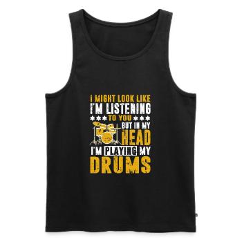 Drums Schlagzeug Schlagzeuger Drumsticks Rocknroll - Männer Premium Bio Tank Top - Schwarz - Vorne - Michal (187cm)