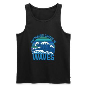 Surfen Wellen Wellenreiten coole Sprüche - Männer Premium Bio Tank Top - Schwarz - Vorne - AI Model Male 178 light (178cm)