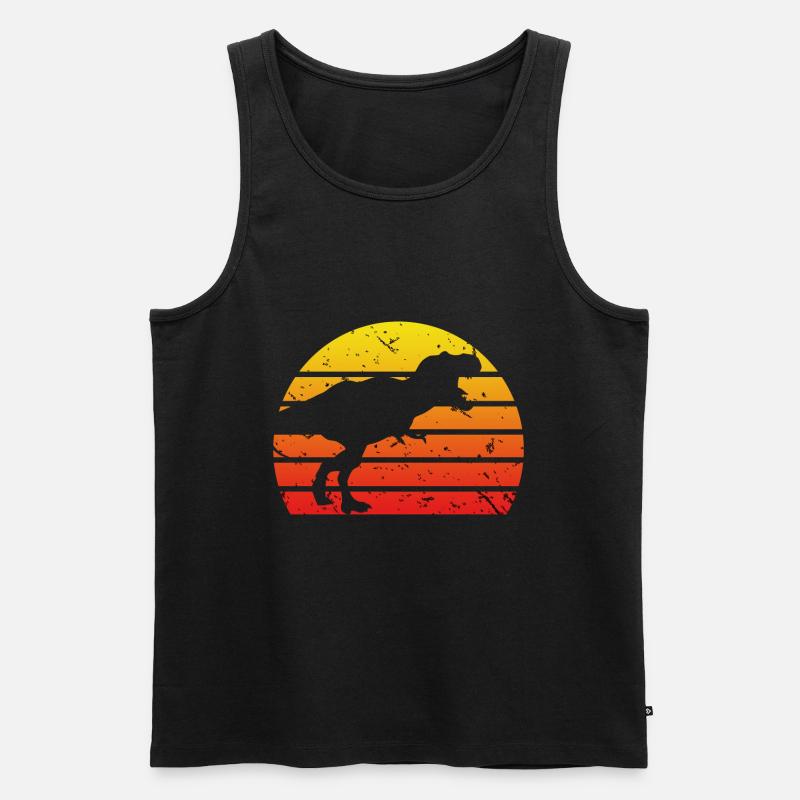 Dinosaurier Dino T-Rex - Männer Premium Bio Tank Top - Schwarz