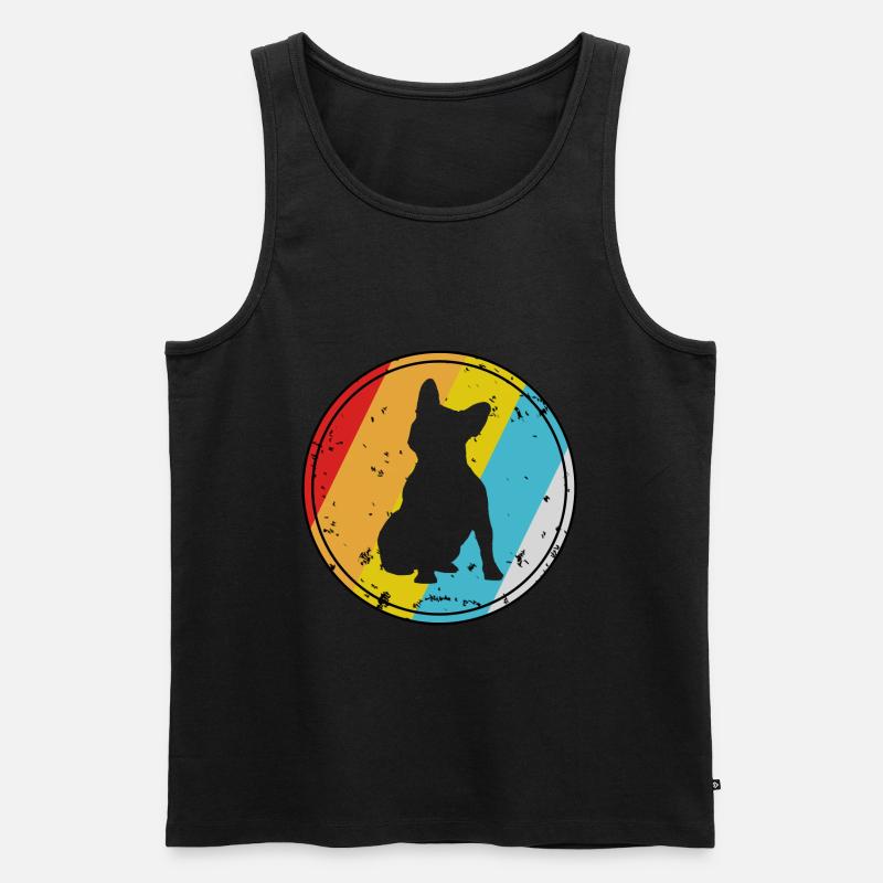 Retro Boston Terrier - Men's Premium Organic Tank Top - black