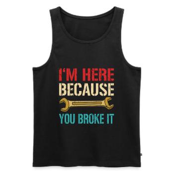 Mechaniker - Männer Premium Bio Tank Top - Schwarz - Vorne - Michal (187cm)
