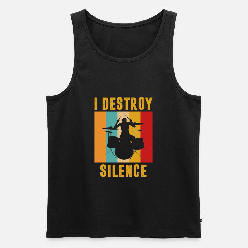I destroy silence - Männer Premium Bio Tank Top - Schwarz