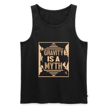 Climbing climber climbing wall mountaineering - Men's Premium Organic Tank Top - black - Front - AI Model Male 178 light (178cm)
