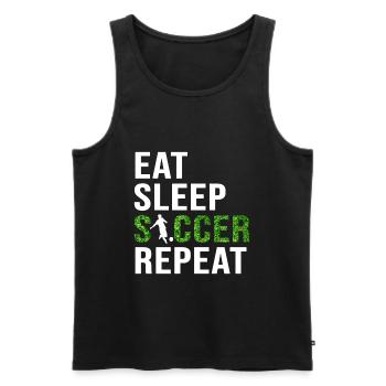 Eat Sleep Soccer Repeat Soccer football player - Men's Premium Organic Tank Top - black - Front - Michal (187cm)