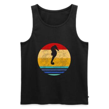 Retro Seepferd - Männer Premium Bio Tank Top - Schwarz - Vorne - Michal (187cm)