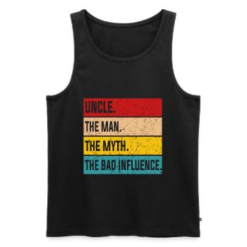 uncle - Men's Premium Organic Tank Top - black - Front - Michal (187cm)