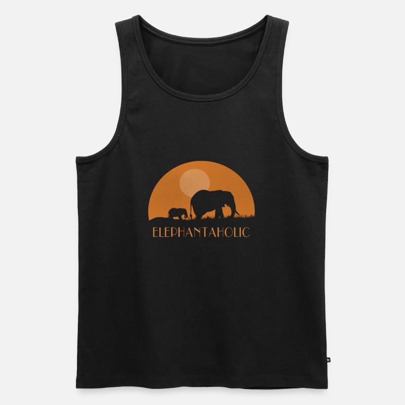 Elefant Elefanten - Männer Premium Bio Tank Top - Schwarz