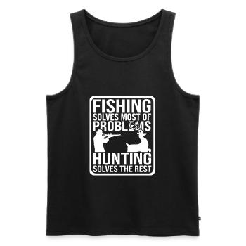 Fisherman hunting hunter hunting hunting deer hunting - Men's Premium Organic Tank Top - black - Front - AI Model Male 178 light (178cm)