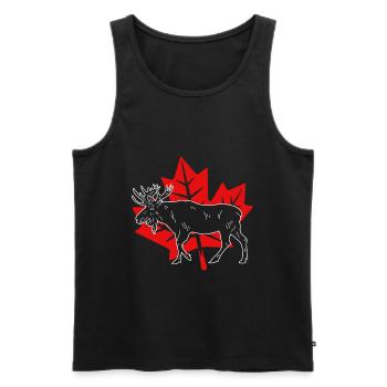 Kanada Elch Ahornblatt - Männer Premium Bio Tank Top - Schwarz - Vorne - AI Model Male 178 light (178cm)