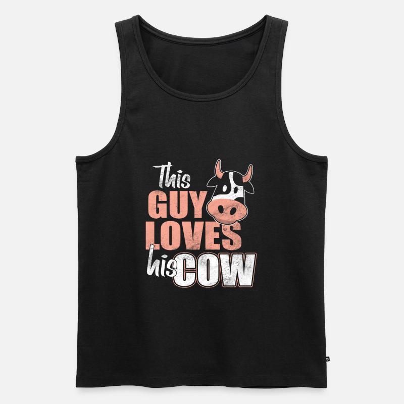 Kuh Kühe - Männer Premium Bio Tank Top - Schwarz