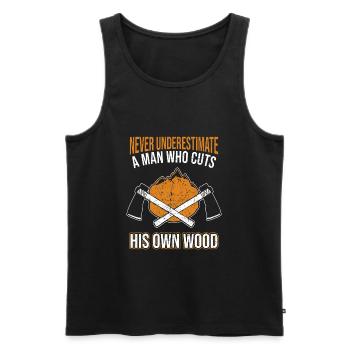 lumberjack - Men's Premium Organic Tank Top - black - Front - Michal (187cm)