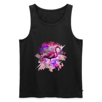 Pink Flamingo - Männer Premium Bio Tank Top - Schwarz - Vorne - AI Model Male 178 light (178cm)