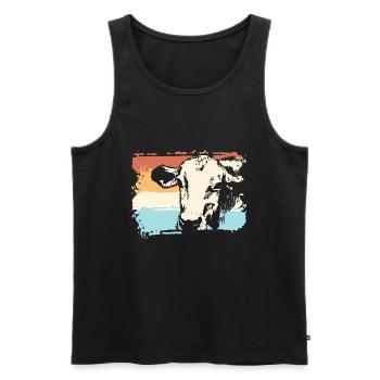 Ferme de vache à vache ferme de fermier - Débardeur bio Premium Homme - noir - Devant - Michal (187cm)