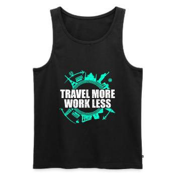 Urlaubsreif Voyage de vacances Voyageurs Voyage Plus - Débardeur bio Premium Homme - noir - Devant - Michal (187cm)