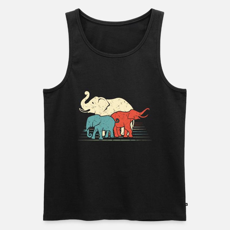 Elefant - Männer Premium Bio Tank Top - Schwarz