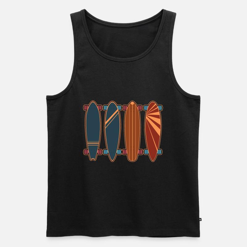 Longboard - Männer Premium Bio Tank Top - Schwarz