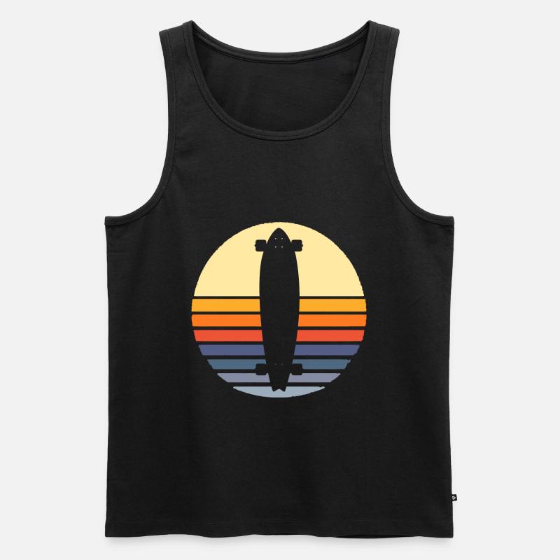 Longboard - Männer Premium Bio Tank Top - Schwarz