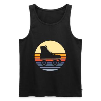 Retro Roller Inliner Girl Inline Skates Skate - Männer Premium Bio Tank Top - Schwarz - Vorne - AI Model Male 178 light (178cm)