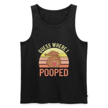 Dachshund Poop Funny Wiener Weiner Dog - Men's Premium Organic Tank Top - black - Front - AI Model Male 178 light (178cm)