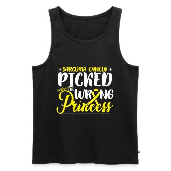 Sarcoma Cancer Picked The Wrong Princess - Men's Premium Organic Tank Top - black - Front - AI Model Male 178 light (178cm)