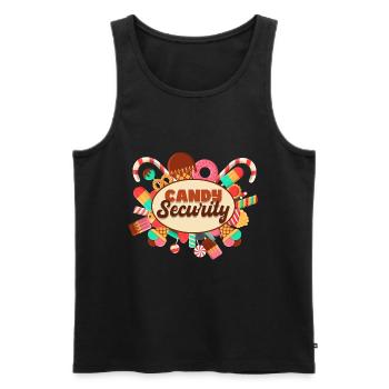 Candy Security - Men's Premium Organic Tank Top - black - Front - AI Model Male 178 light (178cm)