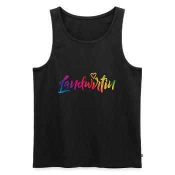 Landwirtin herz bunt - Männer Premium Bio Tank Top - Schwarz - Vorne - Michal (187cm)