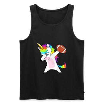 Dabbing Unicorn Football - Männer Premium Bio Tank Top - Schwarz - Vorne - Michal (187cm)