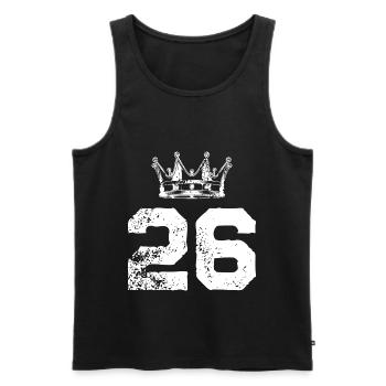 26 Zahl Krone - Männer Premium Bio Tank Top - Schwarz - Vorne - Michal (187cm)