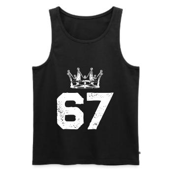 67 Zahl Krone - Männer Premium Bio Tank Top - Schwarz - Vorne - Michal (187cm)