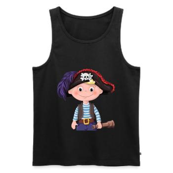 Schulkind 2021 Jungen Pirat Ahoi Bye Einschulung - Männer Premium Bio Tank Top - Schwarz - Vorne - Michal (187cm)
