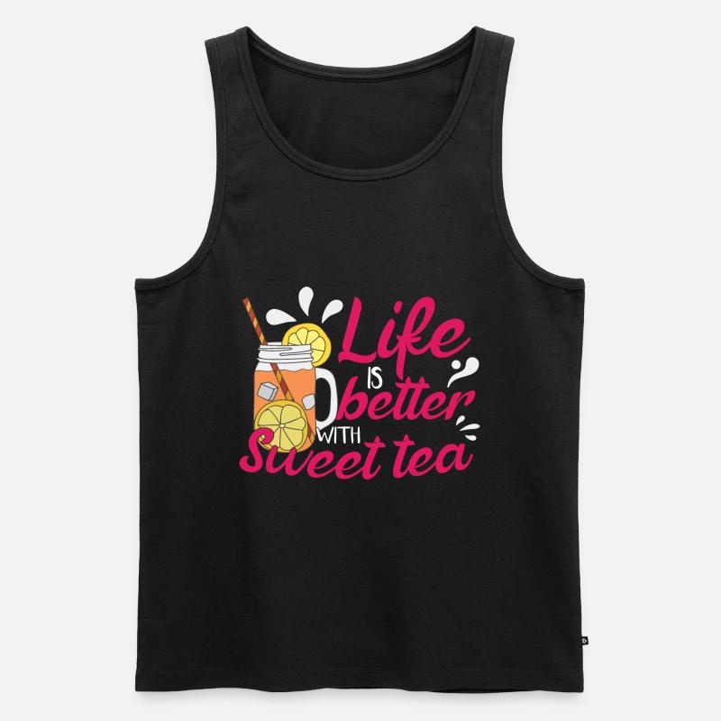 Frauen Süßer Tee - Männer Premium Bio Tank Top - Schwarz