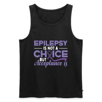 Epilepsy Is Not A Choice - Men's Premium Organic Tank Top - black - Front - AI Model Male 178 light (178cm)