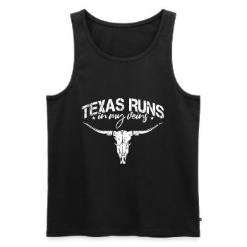 Texas Runs In My Veins - Men's Premium Organic Tank Top - black - Front - AI Model Male 178 light (178cm)