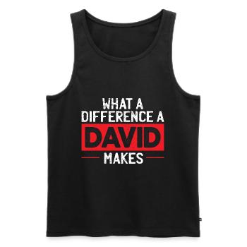 What A Difference A David Makes - Men's Premium Organic Tank Top - black - Front - AI Model Male 178 light (178cm)