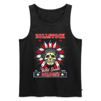 Zollstock Cologne T-Shirt for the South of Cologne Fan - Men's Premium Organic Tank Top - black - Front - AI Model Male 178 light (178cm)