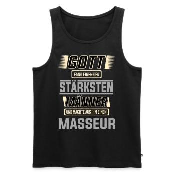 Masseur, einer der stärksten Männer der Welt - Männer Premium Bio Tank Top - Schwarz - Vorne - Michal (187cm)