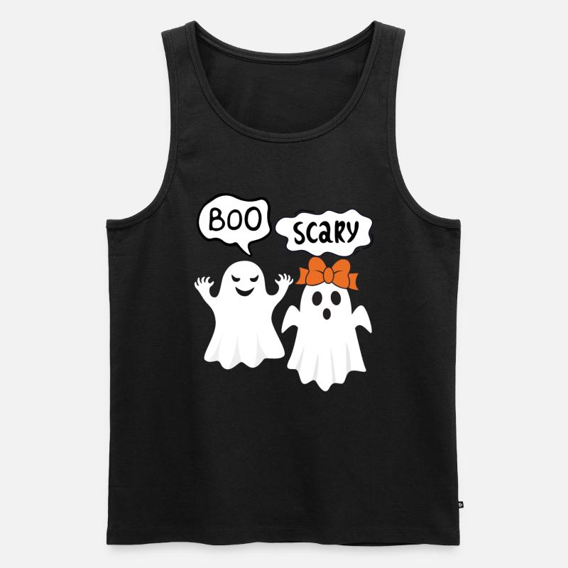 Boo Gruselig - Männer Premium Bio Tank Top - Schwarz