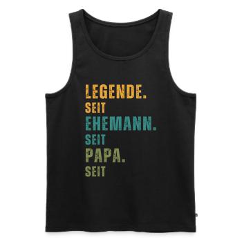 Legende Ehemann Papa Personalisiertes Jahr - Männer Premium Bio Tank Top - Schwarz - Vorne - Michal (187cm)