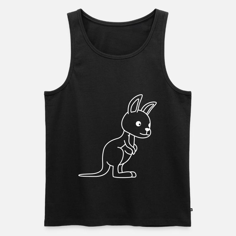 Kangaroo Comic - Männer Premium Bio Tank Top - Schwarz
