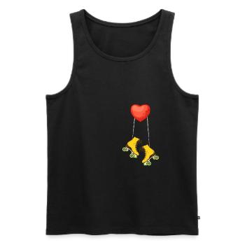 Ein Herz für Rollschuhfahren Skater Rollschuhe - Männer Premium Bio Tank Top - Schwarz - Vorne - AI Model Male 178 light (178cm)