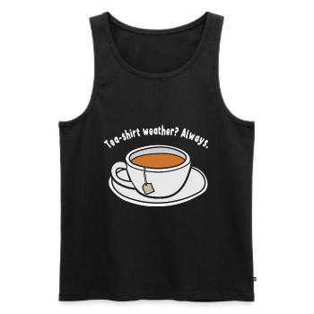 Tea Humour Teabag Tea Drinker Funny Tea - Men's Premium Organic Tank Top - black - Front - AI Model Male 178 light (178cm)