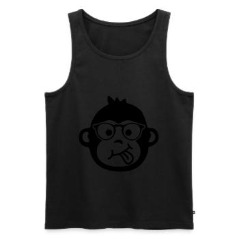 monkey affe brille emoji - Männer Premium Bio Tank Top - Schwarz - Vorne - AI Model Male 178 light (178cm)