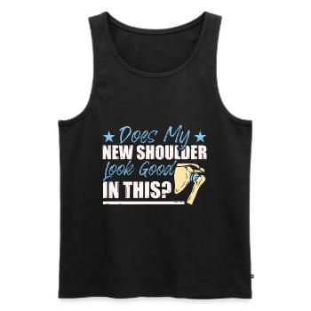 Lustige Schulter-Erholung - Männer Premium Bio Tank Top - Schwarz - Vorne - Michal (187cm)