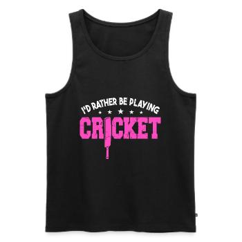 I'd Rather Be Playing Cricket - Men's Premium Organic Tank Top - black - Front - AI Model Male 178 light (178cm)