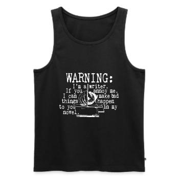 Ich bin ein Schriftsteller | Autor | Schreiben | Journalist - Männer Premium Bio Tank Top - Schwarz - Vorne - AI Model Male 178 light (178cm)