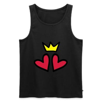heart crown heart love symbol - Men's Premium Organic Tank Top - black - Front - Michal (187cm)
