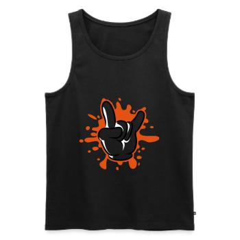 hand party symbol klecks - Männer Premium Bio Tank Top - Schwarz - Vorne - Michal (187cm)