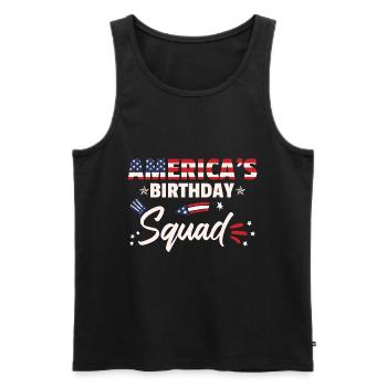Americas Birthday Squad - Männer Premium Bio Tank Top - Schwarz - Vorne - AI Model Male 178 light (178cm)