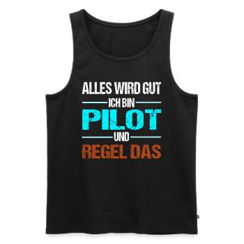 Pilot Ich Regel Das Co-Pilot Piloten Geschenk - Männer Premium Bio Tank Top - Schwarz - Vorne - Michal (187cm)